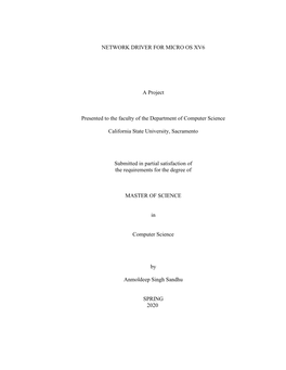 Network Driver for Micro Os Xv6