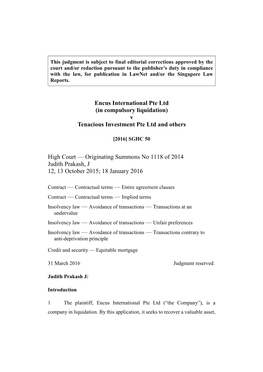 Singapore Judgments