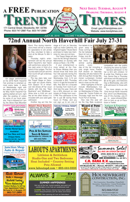 72Nd Annual North Haverhill Fair July 27-31 Band