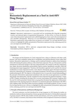 Bioisosteric Replacement As a Tool in Anti-HIV Drug Design