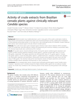Activity of Crude Extracts from Brazilian Cerrado Plants Against Clinically