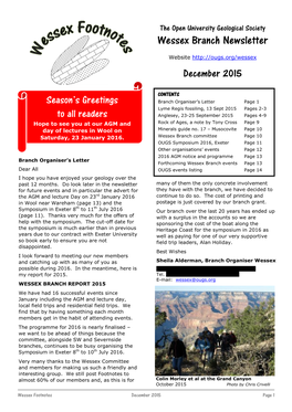 Wessex Branch Newsletter