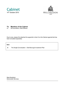 Appendix to Item 8 on the Cabinet Agenda That Has Been Circulated Separately
