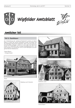 Wipfelder Amtsblatt