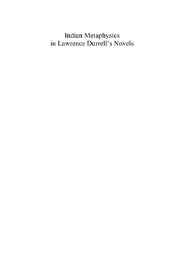 Indian Metaphysics in Lawrence Durrell's Novels