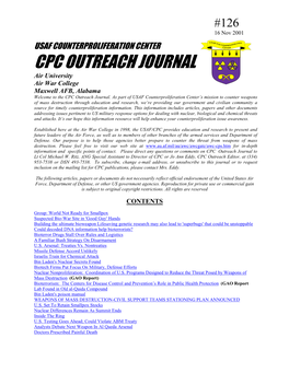 USAF Counterproliferation Center CPC Outreach Journal #126