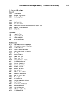 Recommended Drawing Numbering, Scales and Dimensioning 1 / 3