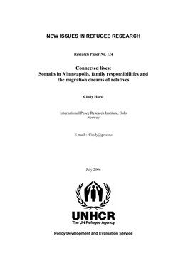 Connected Lives: Somalis in Minneapolis, Family Responsibilities and the Migration Dreams of Relatives