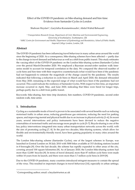 Effect of the COVID-19 Pandemic on Bike-Sharing Demand and Hire Time: Evidence from Santander Cycles in London