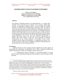 Information Flows in Kinship Networks