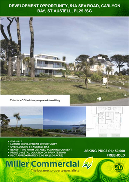 Development Opportunity, 51A Sea Road, Carlyon Bay, St Austell, Pl25 3Sg