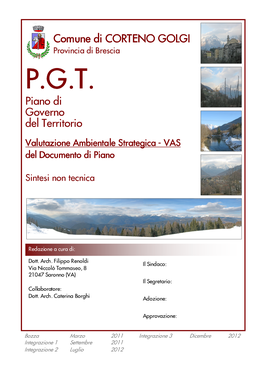 P.G.T. Piano Di Governo Del Territorio