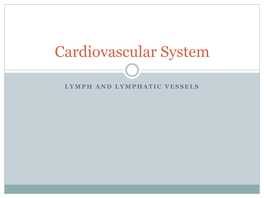 Lymph and Lymphatic Vessels