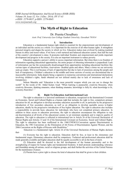 The Myth of Right to Education