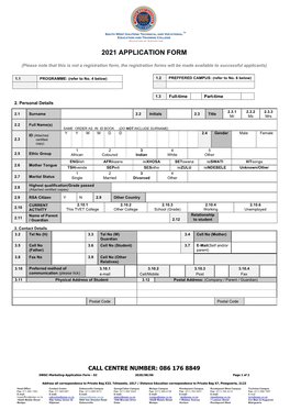 2021 Application Form