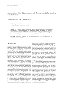 A Taxonomic Revision of Desmodesmus Serie Desmodesmus (Sphaeropleales, Scenedesmaceae)