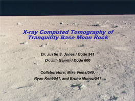 X-Ray Computed Tomography of Tranquility Base Moon Rock