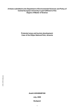 A Thesis Submitted to the Central European University, Department