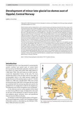 Development of Minor Late-Glacial Ice Domes East of Oppdal, Central Norway