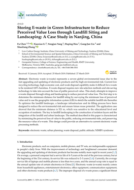 Storing E-Waste in Green Infrastructure to Reduce Perceived Value Loss Through Landﬁll Siting and Landscaping: a Case Study in Nanjing, China