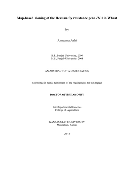 Map-Based Cloning of the Hessian Fly Resistance Gene H13 in Wheat
