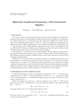 Spherical Conformal Geometry with Geometric Algebra