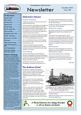 Southampton Canal Society Newsletter