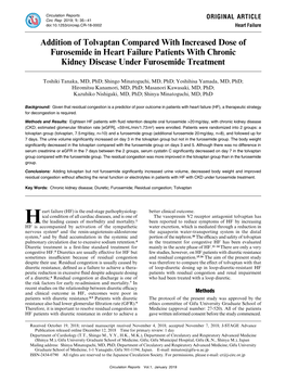 Addition of Tolvaptan Compared with Increased Dose of Furosemide in Heart Failure Patients with Chronic Kidney Disease Under Furosemide Treatment