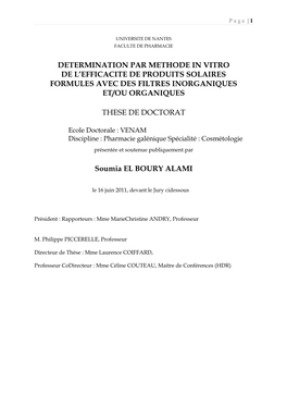 Determination Par Methode in Vitro De L'efficacite De