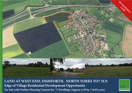 LAND at WEST END, DISHFORTH, NORTH YORKS YO7 3LN Edge of Village Residential Development Opportunity