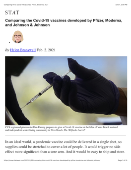 Comparing Three Covid-19 Vaccines: Pfizer, Moderna, J&J