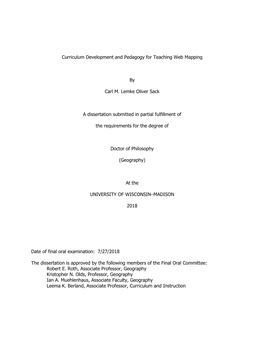 Curriculum Development and Pedagogy for Teaching Web Mapping