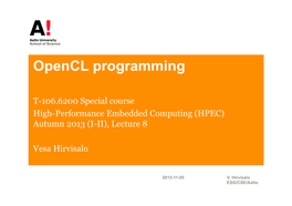 Opencl Programming
