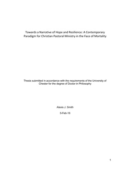 Towards a Narrative of Hope and Resilience: a Contemporary Paradigm for Christian Pastoral Ministry in the Face of Mortality