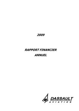 2009 Rapport Financier Annuel