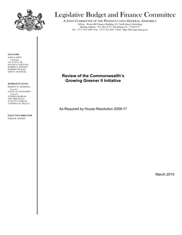 Review the Commonwealth's Growing Greener II Initiative