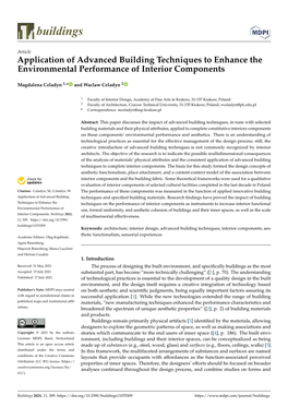 Application of Advanced Building Techniques to Enhance the Environmental Performance of Interior Components