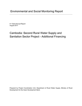 Environmental and Social Monitoring Report Cambodia: Second Rural