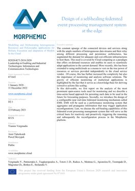 Design of a Self-Healing Federated Event Processing Management System at the Edge