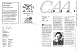 JANUARY 1998 CAA NEWS JANUARY 1998 5 Accomplishing the Goals I've Stated