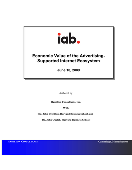 2. the Advertising-Supported Internet 21 2.1 Internet Advertising Segments 2.2 the Value of the Advertising-Supported Internet 3