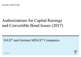 Authorizations for Capital Raisings and Convertible Bond Issues (2017)