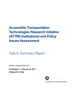 ATTRI Institutional and Policy Issues Assessment Summary Report February 16, 2017