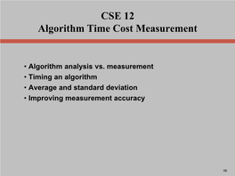Algorithm Time Cost Measurement