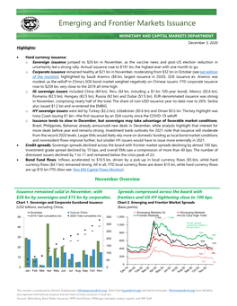 Emerging and Frontier Markets Issuance