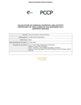 Calculation of Chemical Potential and Activity Coefficient of Two Layers of Co2 Adsorbed on a Graphite Surface