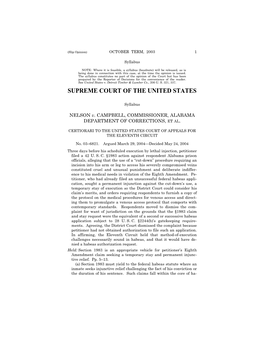 NELSON V. CAMPBELL, COMMISSIONER, ALABAMA DEPARTMENT of CORRECTIONS, ET AL