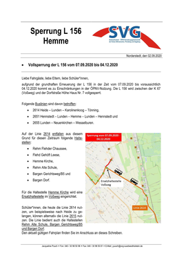 Information Sperrung Hemme Mit Fahrplan