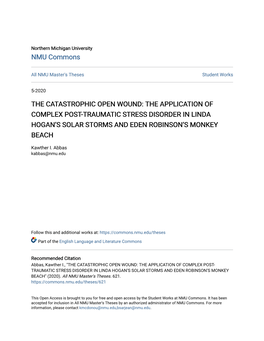 The Application of Complex Post-Traumatic Stress Disorder in Linda Hogan’S Solar Storms and Eden Robinson’S Monkey Beach