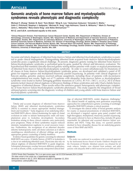 Genomic Analysis of Bone Marrow Failure and Myelodysplastic Syndromes Reveals Phenotypic and Diagnostic Complexity